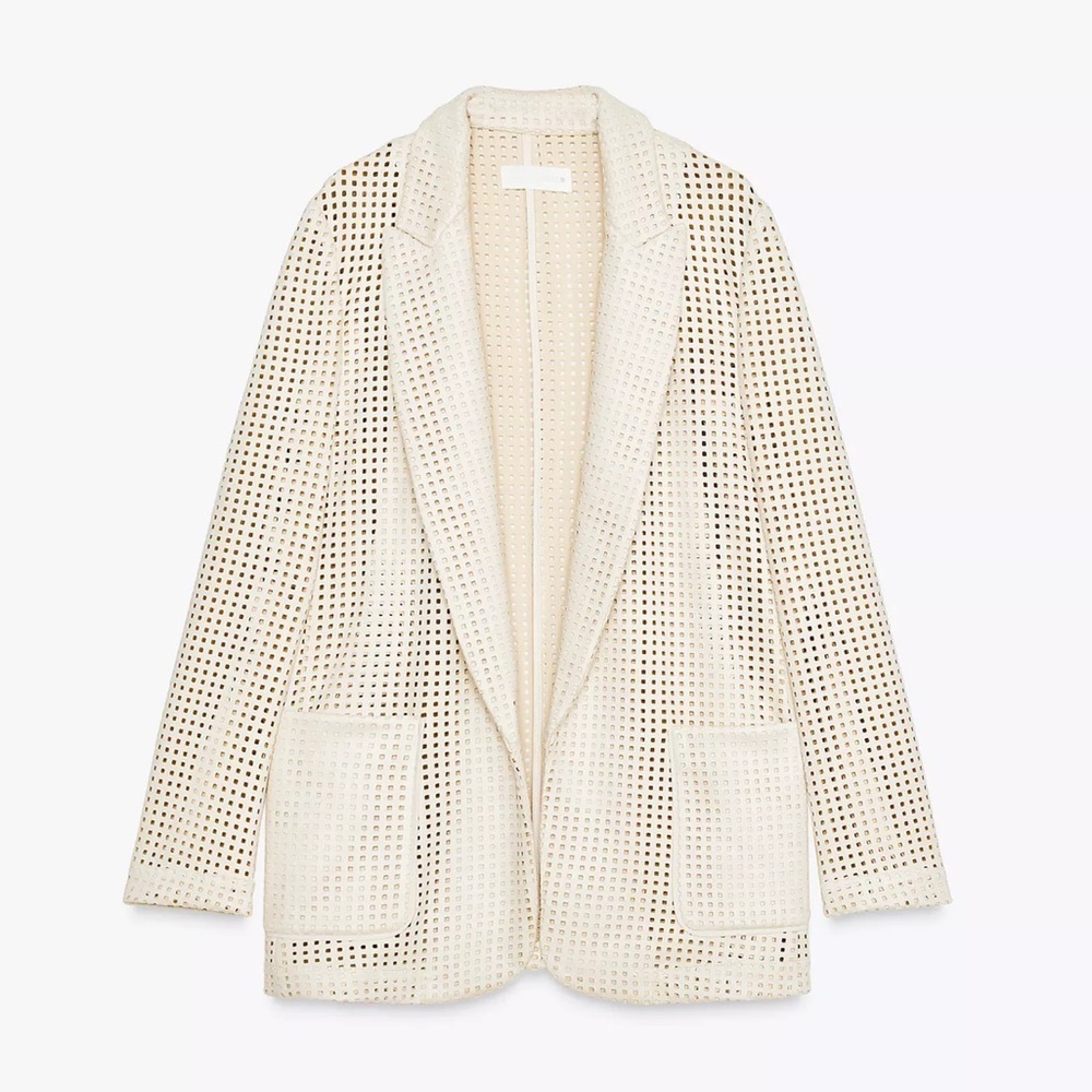 NWT ZARA FAUX SUEDE CUT OUT BLAZER AND SHORTS SET - Picture 6 of 8